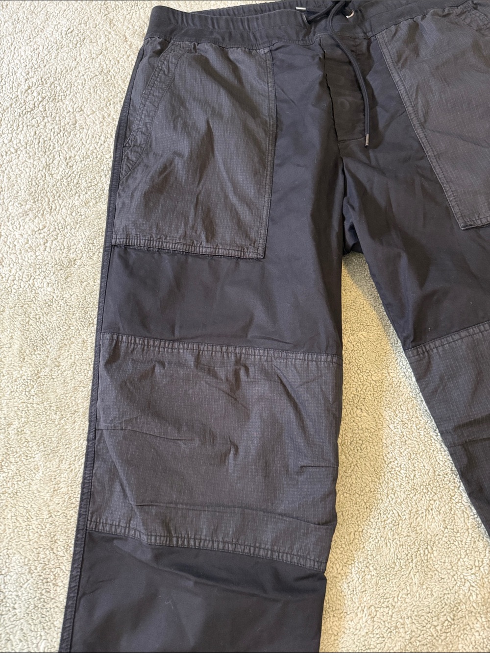 James Perse Black Patchwork Cargo Pants - Picture 2 of 5